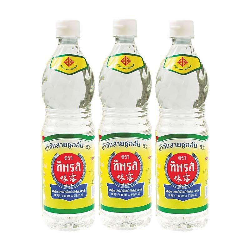 ทิพรส น้ำส้ม ขวดเพ็ท 700 มล. x 3 (TIPAROS Distilled Vinegar 700 ml x 3) โปโลแมน POLOMAN