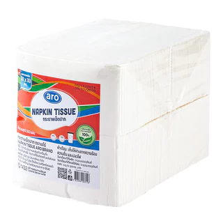 เอโร่ กระดาษเช็ดปาก 33x33ซม. 8พับ 500แผ่น ARO กระดาษพันแก้วกาแฟ ทิชชู่หนานุ่มซับน้ำดีเยี่ยม แก้วไม่เยิ้มจับฟิน