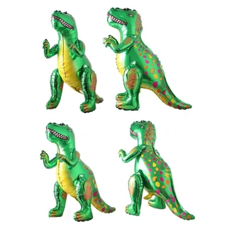 GeeParty บอลลูนฟอยล์ไดโนเสาร์ 3D ตั้งได้ สีเขียว ของตกแต่งงานวันเกิดเด็กผู้ชาย