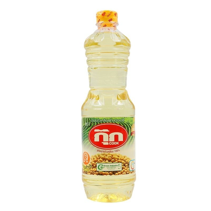 กุ๊กน้ำมันถั่วเหลือง 1ลิตร Cook Soy Bean Oil 1ltr. [หมายเลขบาร์โค้ด 8850180010045 ]