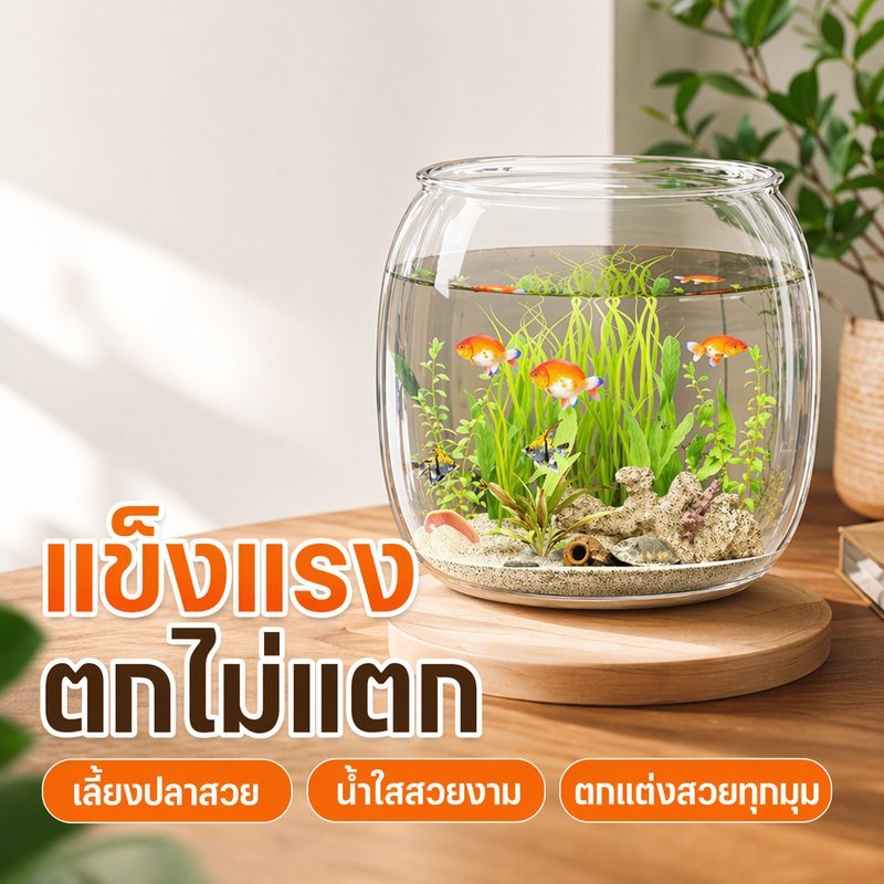 ตู้ปลา ตู้ปลามินิ ไมโครแลนด์สเคป พลาสติกใส ฝาปิดกันกระโดด เลี้ยงปลากัด ปลูกพืชน้ำ แต่งบ้าน