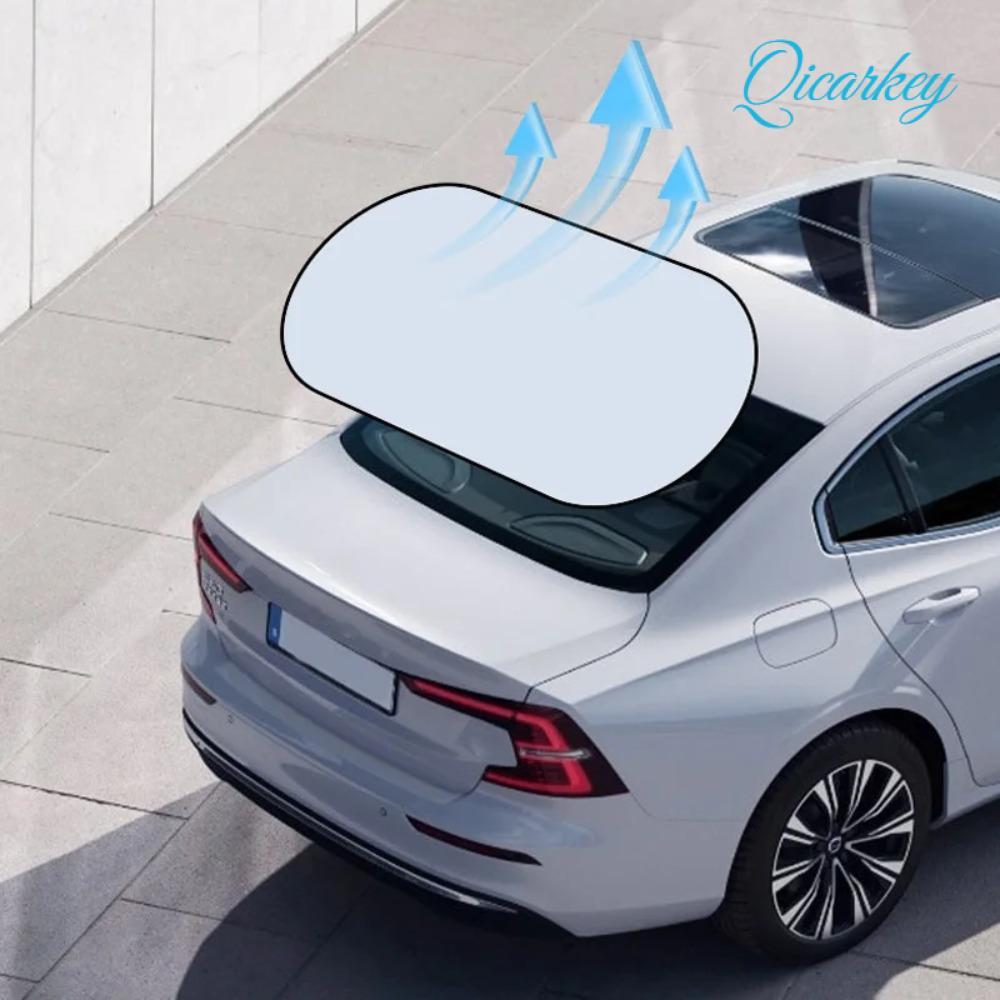 Qicarkey QICARKEY ม่านบังแดดหน้าต่างด้านหลัง,ฉนวนกันความร้อน UV Reflection Sunshade Cover,พร้อมถ้วยดูดพับ UV-Anti Windshield Visor รถ