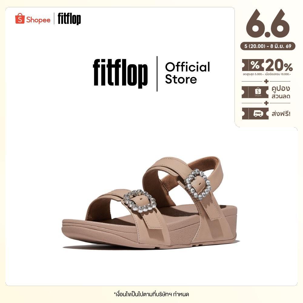 FITFLOP LULU CRYSTAL-BUCKLE BACK-STRAP รองเท้าแตะแบบรัดส้นผู้หญิง รุ่น E1F-B41 สี BEIGE