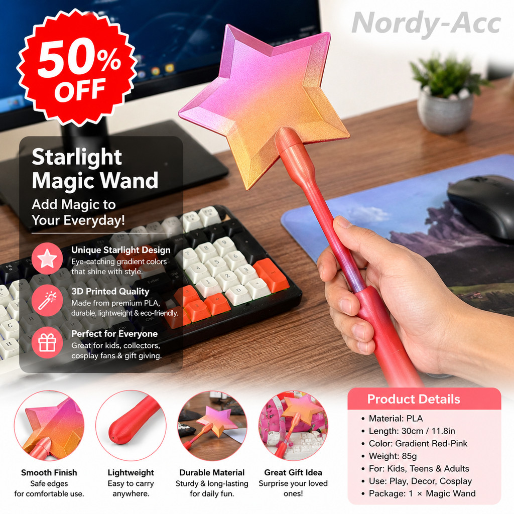 STAR MAGIC WAND CARD HOLDER 3D พิมพ์แบบพกพา Tap To Pay บัตรเครดิตขาตั้งแปลกของขวัญทุกวันอุปกรณ์เสริม