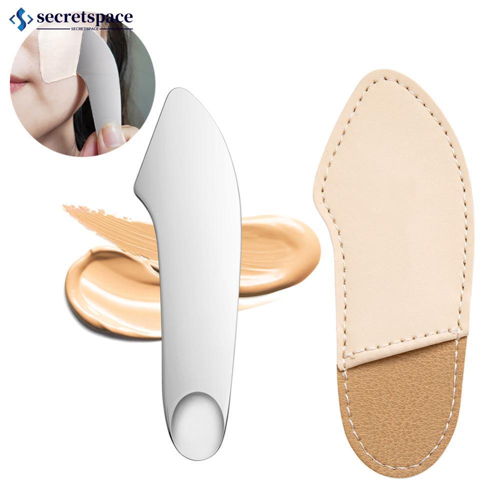 SECRETSPACE สแตนเลสสตีล Foundation ผสม Palette ชุดไม้พาย Foundation Spreader เครื่องมือ Easy-Clean ถ