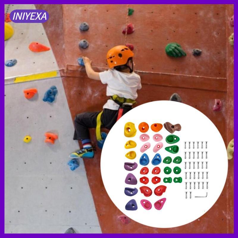 [Iniyexa] 32x Rock Climbing Holds Climbing Rock Wall Grips มีสีสันรวมการติดตั้ง