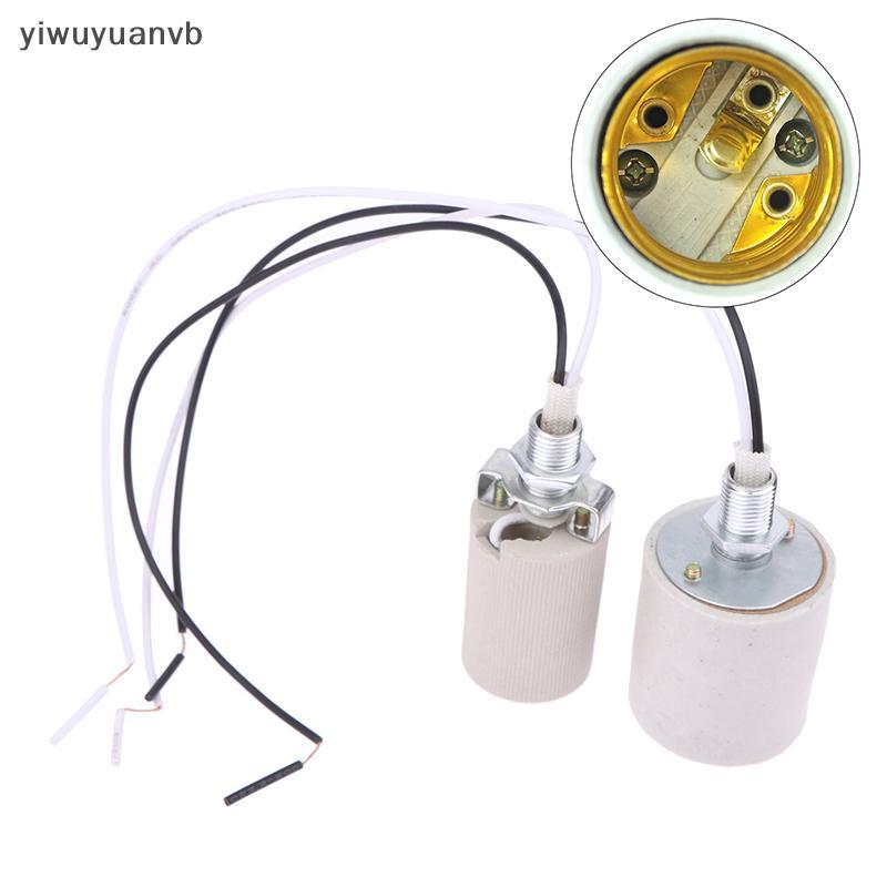Yiwuyuanvb] ไฟ LED สกรูเซรามิกอะแดปเตอร์ทนความร้อนใช้ในบ้าน Soet รอบสําหรับ E14 ฐานหลอดไฟ E27 ผู้ถือโคมไฟพร้อมสายใหม่