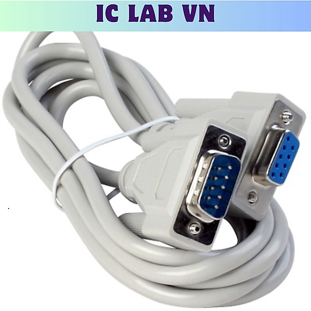RS232 DB9 Serial Cable ชาย-หญิงขั้วต่อตรงยาว 2.5 ม. Ic Lab VN