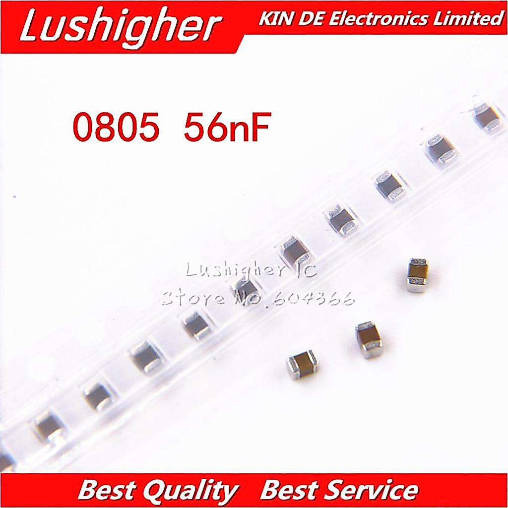 100pcs 0805 56nf 56000pf 563K 100V X7RError 10% SMD ตัวเก็บประจุเซรามิก MLCC