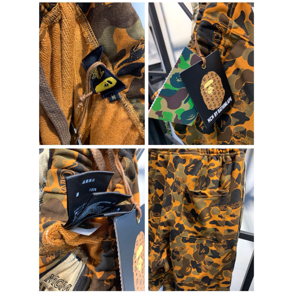 5585 bape กางเกงลําลองขาสั้นสําหรับผู้ชายสีฟ้าสีม่วง