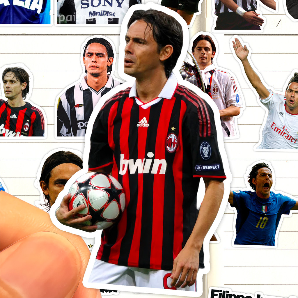 FilippoInzaghi สติ๊กเกอร์ HD กันน้ํา Pre-Italian Football Player FilippoInzaghi สติ๊กเกอร์