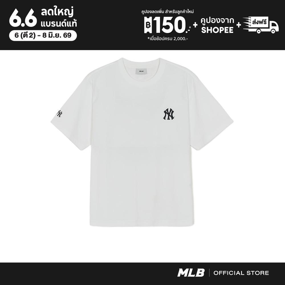 MLB เสื้อยืด ยูนิเซ็กซ์ Basic Street Back Lettering Over Fit T-Shirts รุ่น 3ATSB1063 50WHS สีขาว
