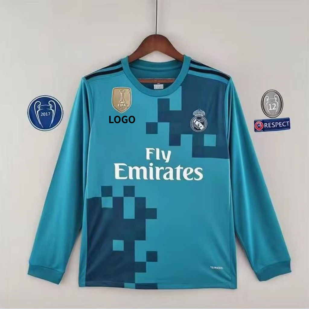 2017/18 Real Madrid 3RD – Retro Edition Long Sleeve Football Jersey High quality shirts S-2XL