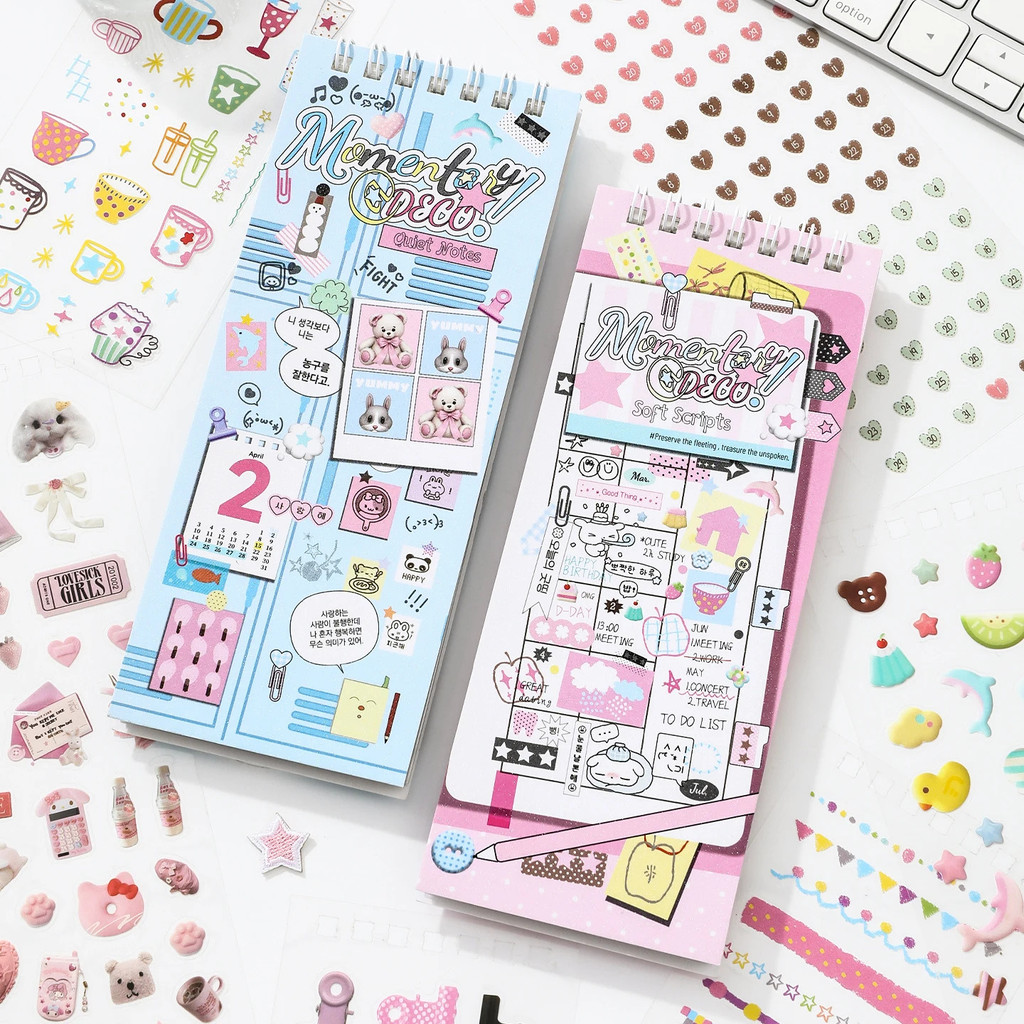 Journal GO 20pcs Kawaii Mini สติกเกอร์ DIY สมุดภาพสติกเกอร์ Confetti ตกแต่ง DIY Collage Junk Journal กรอบรูป