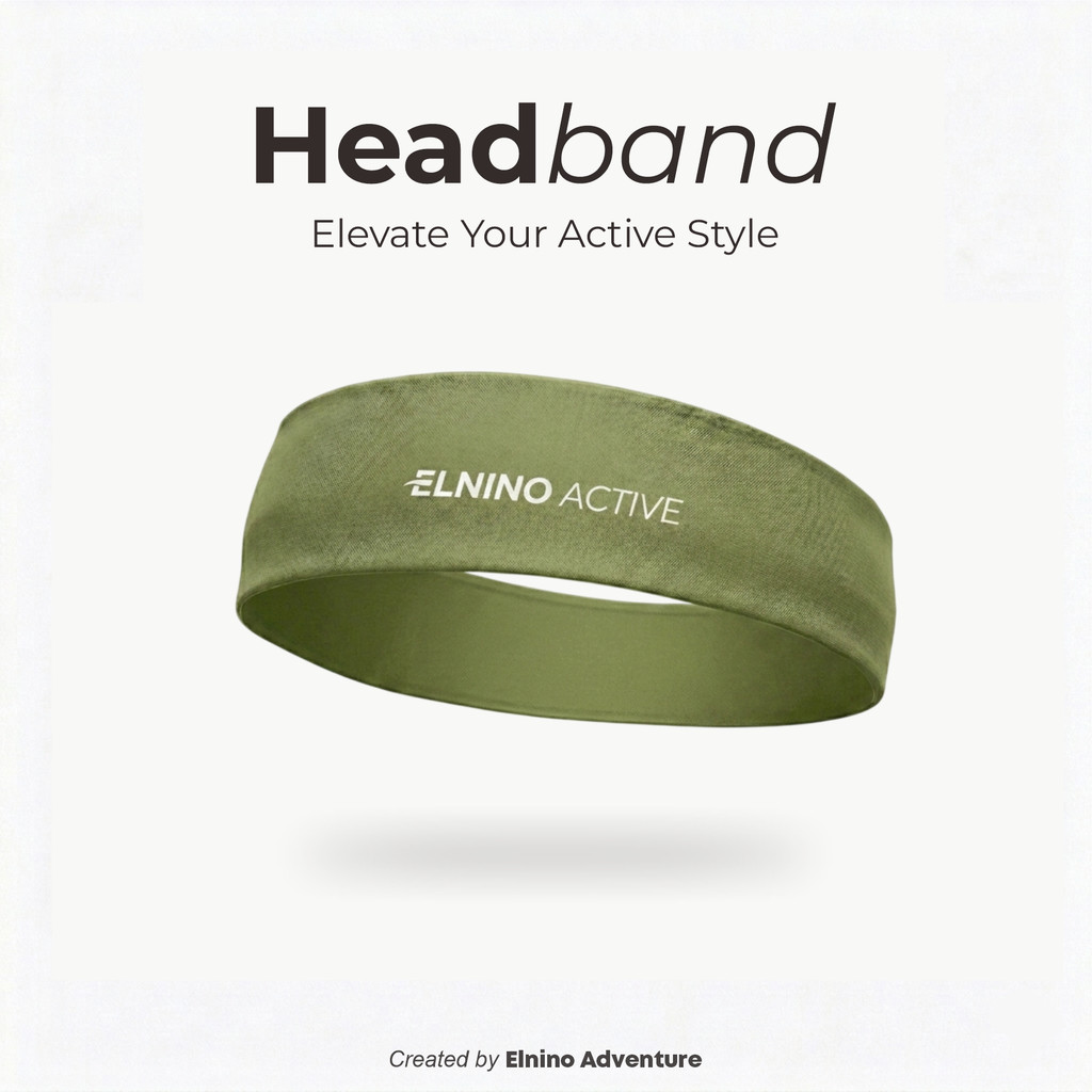 Elnino ที่คาดผม Active Sport Quick Dry Stretch Unisex Men Women - Sage Green
