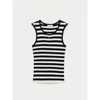 [Pomelo] เสื้อกล้ามถักคอกลมลายทาง / Striped Scoop Neck Knit Tank Top