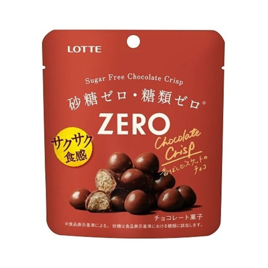 ล็อตเต้ ซีโร่ชูการ์ฟรีช็อกโกแลตคริสป์ Lotte Zero Sugar Free Choc Crisp 28g.