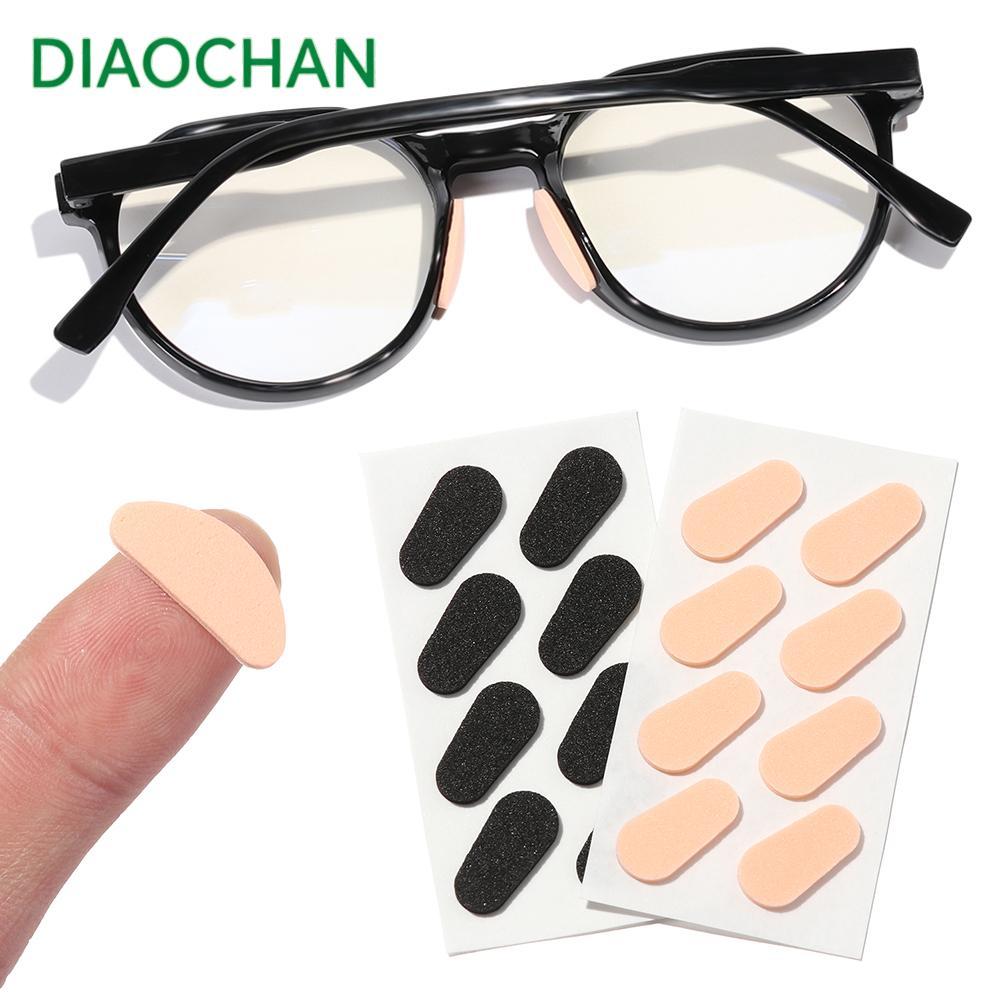 DIACHATH แว่นตา 4 คู่ ขนาด 1.5 มม. แผ่นจมูกโฟมอ่อนมีกาวในตัว สีผิวและสีดำ