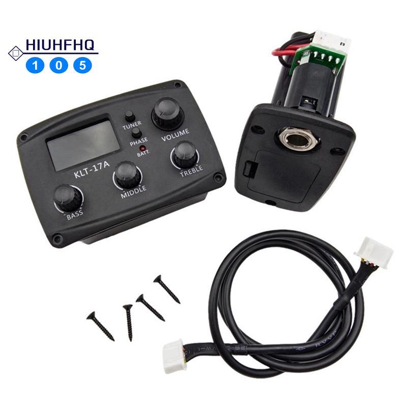 Hiuhfhq106KLT-17A กีต้าร์โปร่ง EQ Preamp, พร้อมจูนเนอร์ Procedding ดิจิตอล 3 Band EQ Equalizer พร้อม