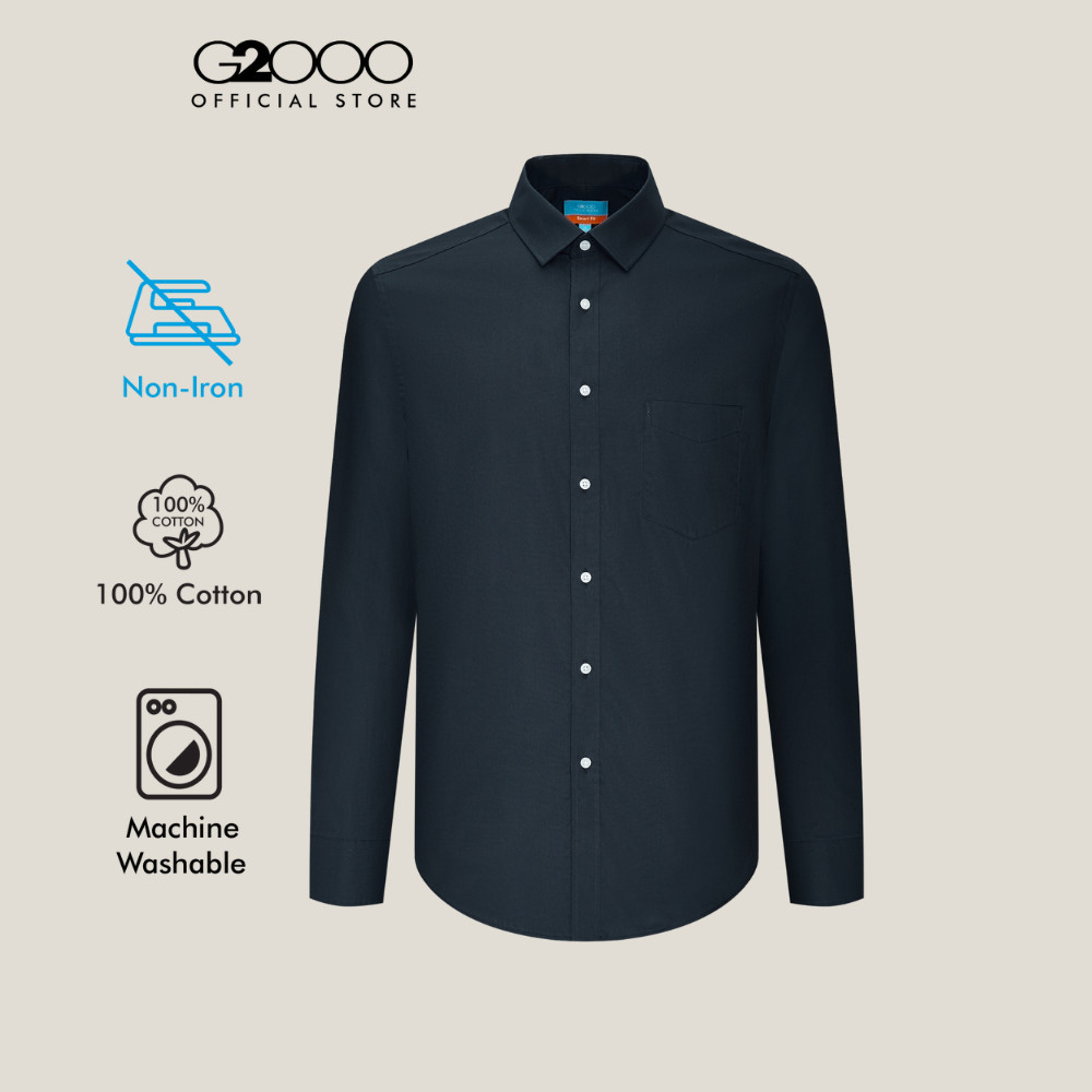 G2000 เสื้อเชิ้ตแขนยาวแบบทางการสำหรับผู้ชาย Smart Fit รุ่น 5812057279 สีกรมท่าเข้ม