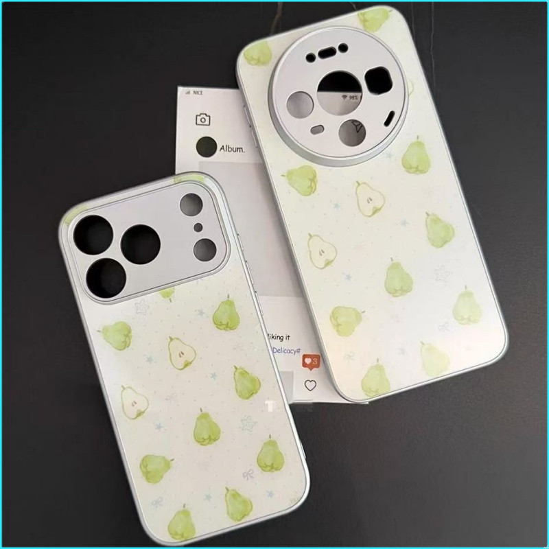 โลหะเหลว Fresh Pear เหมาะสําหรับ Xiaomi 17ProMax/15 Ultra เคสโทรศัพท์ Xiaomi MIX4/17 Pro แก้วกรณี Mi