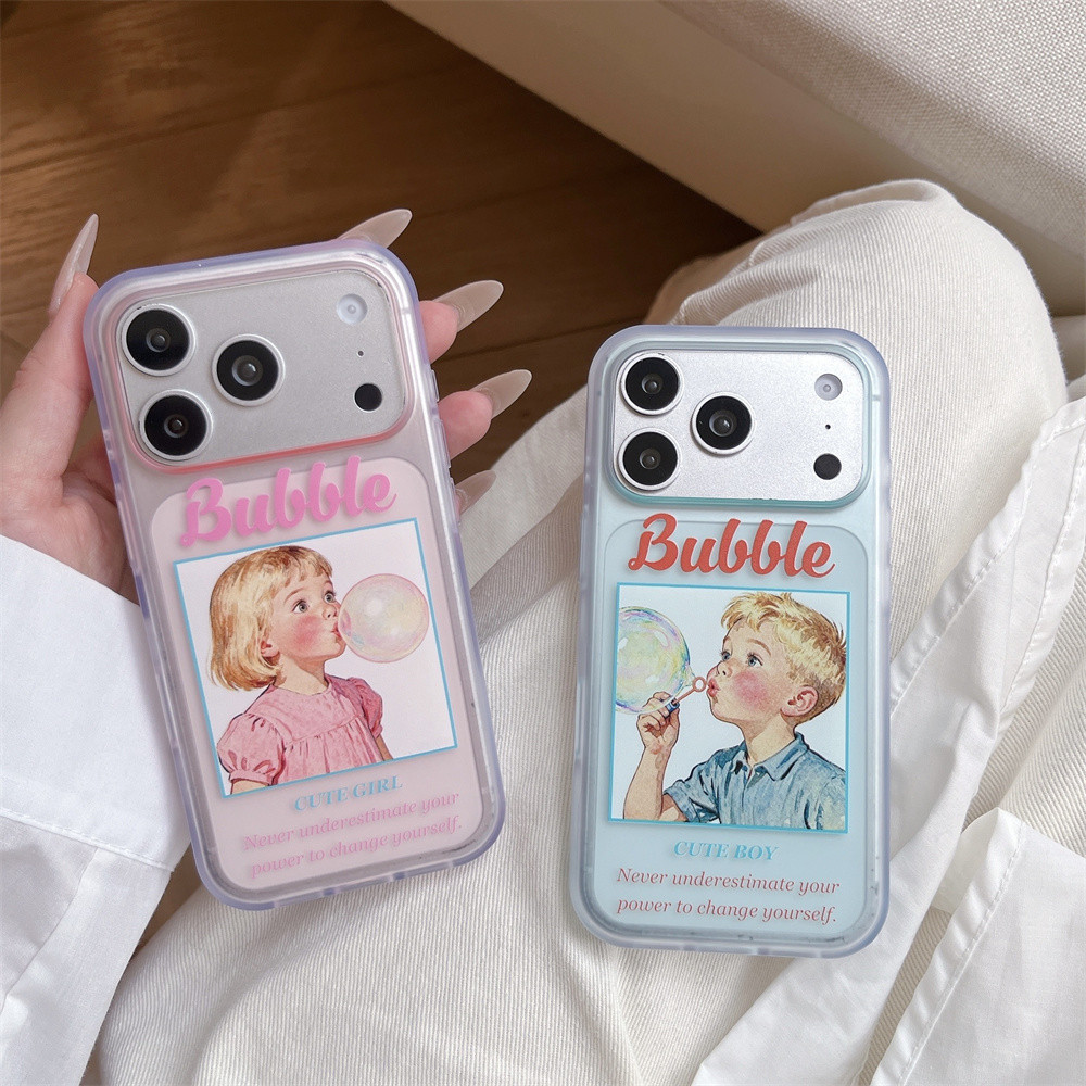 คู่ปลอกสําหรับiPhone 15 16 17 Pro Max 17 15promax 16proตลกสาวน่ารักเคสโทรศัพท์ยุโรปสไตล์อเมริกันกันกระแทกMatteซิลิโคนอ่อนนุ่ม