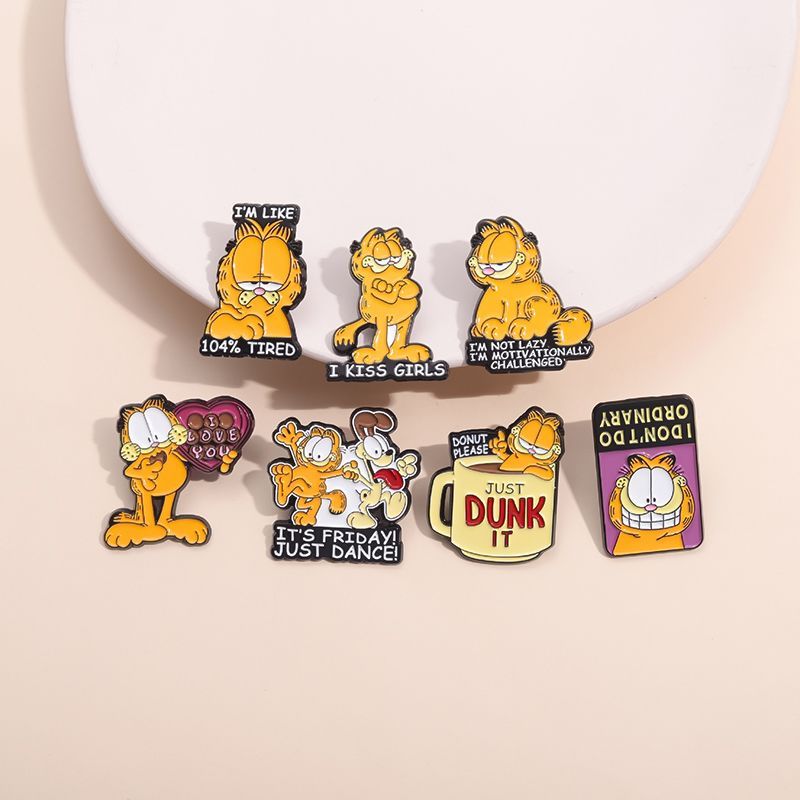 Garfield Merchantings ตลกอ้างเข็มกลัดกระเป๋าเสื้อผ้าป้ายอุปกรณ์เสริม
