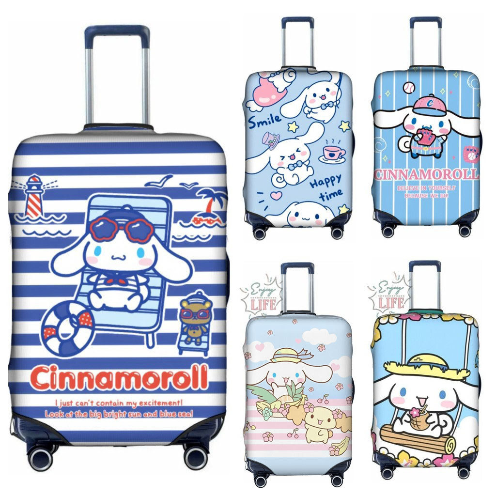 ผ้าคลุมกระเป๋าเดินทางแบบหนา Cinnamoroll ป้องกันฝุ่นและกันรอยขีดข่วน Sanrio กระเป๋าเดินทางกระเป๋าเดินทาง F007
