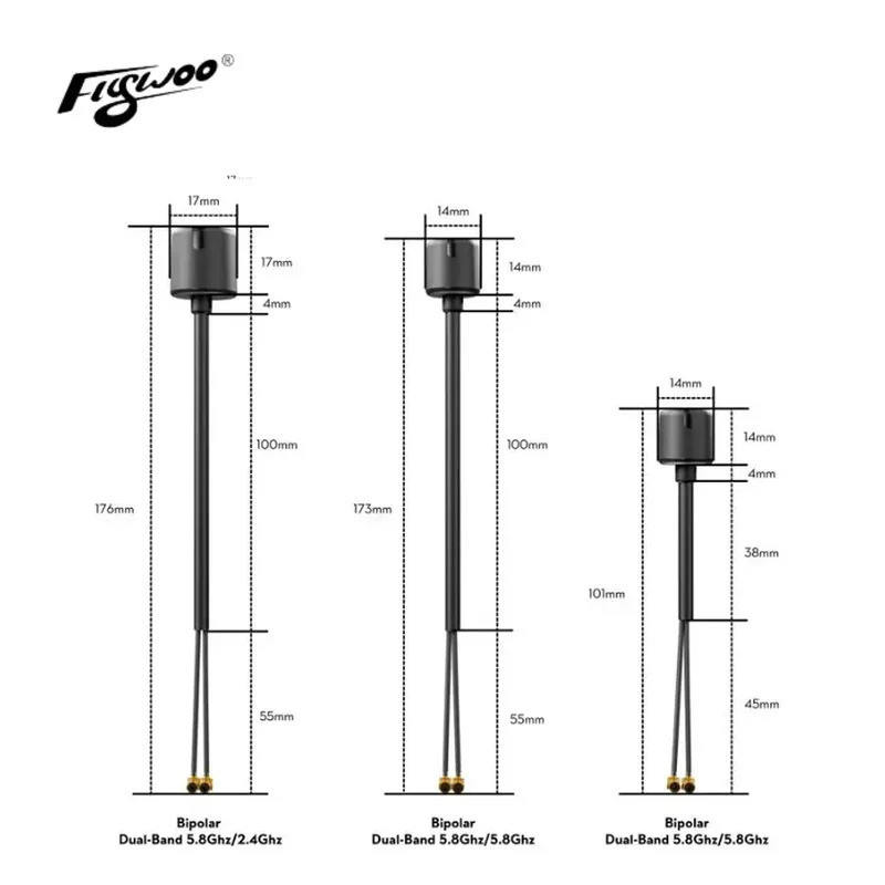 HB Flywoo Bipolar Dual Band 5.8 Ghz/2.4 Ghz เสาอากาศ V2 ใช้งานร่วมกับ O3/O4 PRO สําหรับ FPV Drone DI