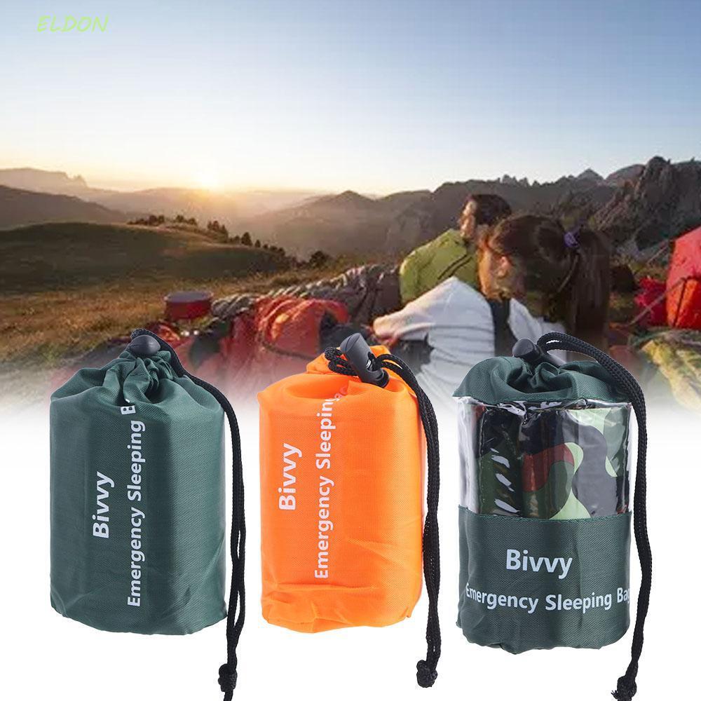 ELDON ถุงนอนฉุกเฉินเครื่องมือเดินป่าช่วยชีวิตกลางแจ้ง Bivvy กันน้ําน้ําหนักเบา Windproof Survival Sleeping Bag