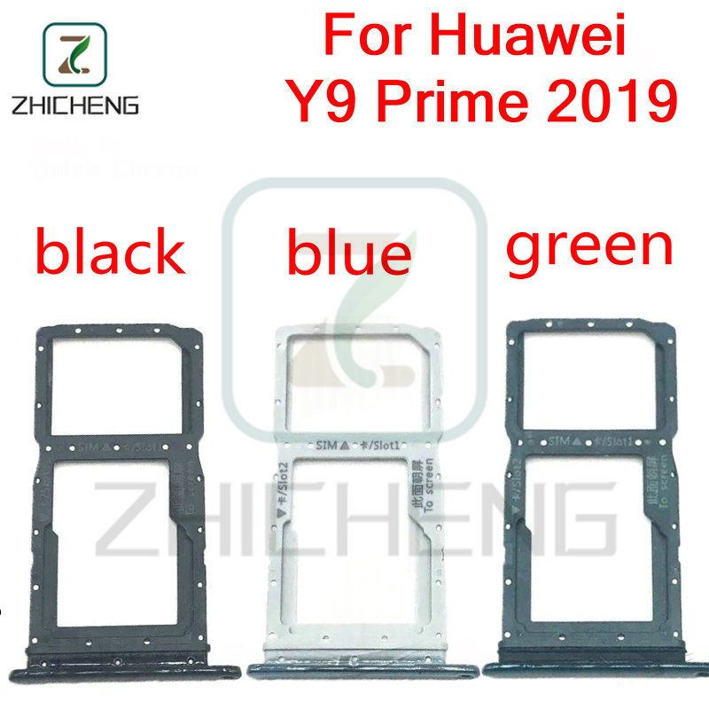สําหรับ Huawei Y9 Prime 2019 ซิมการ์ดถาดผู้ถือผู้ถือบัตร Reader SD Slot อะแดปเตอร์อะไหล่