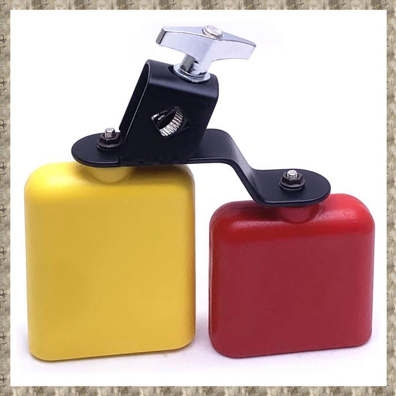 [uhktyltui123.th] Jam Block เครื่องดนตรีเครื่องเพอร์คัชชันแบบละตินกลองแบบ Dual Mounted Bell สําหรับเ