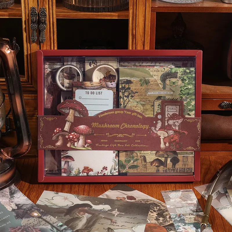 ความงามสมุดภาพชุด Vintage AestheticสมุดภาพชุดRetro DIY Junk Journalกระดาษโน้ตเหนียวสร้างสรรค์ของขวัญ