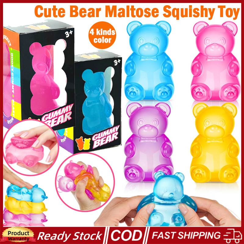 NeeDoh หมีน่ารัก Squishy ของเล่นช้า Rebound ความเครียดบรรเทา Gummy Bear Sensory Fidget ของเล่นสําหรับความวิตกกังวล Alleviation โต๊ะตกแต่ง