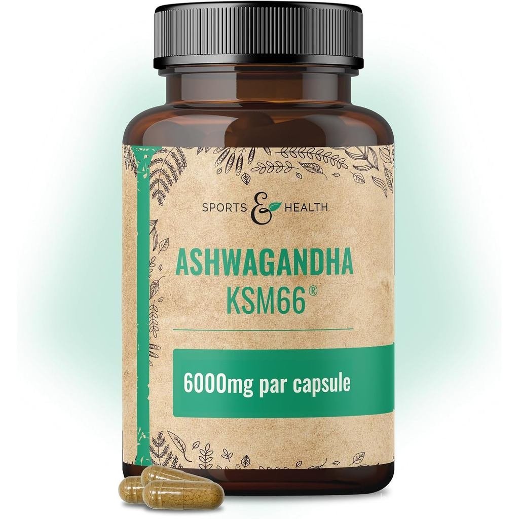 Ashwagandha K66 Softgels Dosed 6000mg ต่อสารสกัดจากแคปซูลไม่มีสารเติมแต่ง 100 แคปซูลของ Ashwagandha 