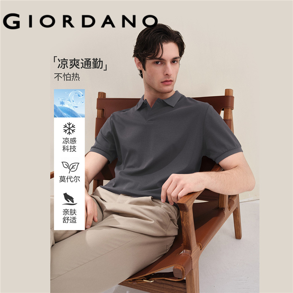 GIORDANO MEN Women Modal Polo Shirt 01016466