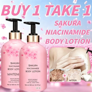 Sakura Niacinamide Body Lotion 500ml Skin Care Whitening Moisturizing Nourishing Face and Body Care