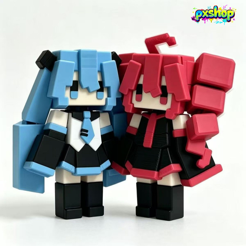 คีย์เชนพิมพ์ 3D พิกเซล Hatsune Miku & Teto – น่ารักติดกระเป๋า ของขวัญวันเกิด (เลือก Miku / Teto)