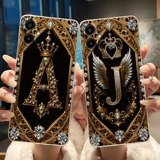 สําหรับ Samsung Galaxy A07 4G / A07 5G / F70e 5G ใหม่แฟชั่น Retro จดหมายเริ่มต้นคู่เคสโทรศัพท์โปร่งใสปลอกซิลิโคนอ่อนนุ่ม