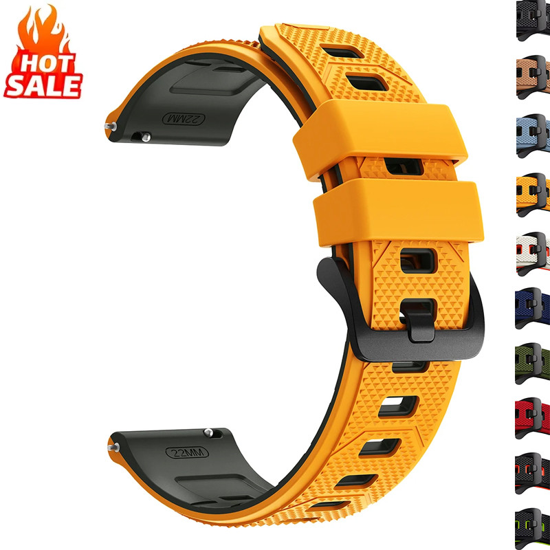 22 มม.ซิลิโคนสีคู่สายสําหรับ Huawei GT6/5/4 46 มม.สําหรับ Amazfit Balance 2/1 สําหรับ Garmin forerunner 265/965/970 Venu 4 45 มม.สาย Band