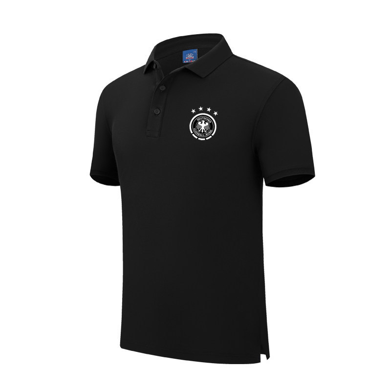 เสื้อโปโลทีมชาติเยอรมัน   ผ้าฝ้าย ดีไซน์กีฬาสบาย ๆ สำหรับแฟนบอลชาย-หญิง