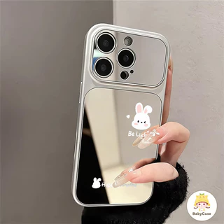 เคสโทรศัพท์กระจกกระต่ายน้อยน่ารักเรียบง่าย เคสไอโฟน17 เหมาะสำหรับIPhone X XS Max17 16 11 13 XR 14 12 ProMAX 14 Plus