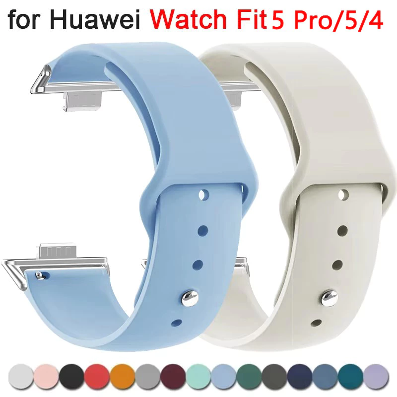 สายรัดกีฬาสําหรับ Huawei Watch Fit 5 Pro/Fit 5/Fit 4/4 Pro/3 สร้อยข้อมือซิลิโคน Watchband สายรัดข้อมือ Smartwatch Correa Band