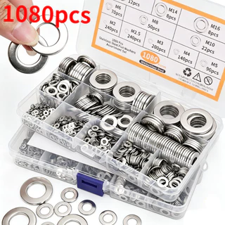 ✅พร้อมส่ง🔥ชุดแหวนรองสแตนเลส304 M2-M121080ชิ้น แหวนรองน็อตสกรู ชุดคละ กันสนิม งานช่าง งานประปา ซ่อมรถ DIY Universal