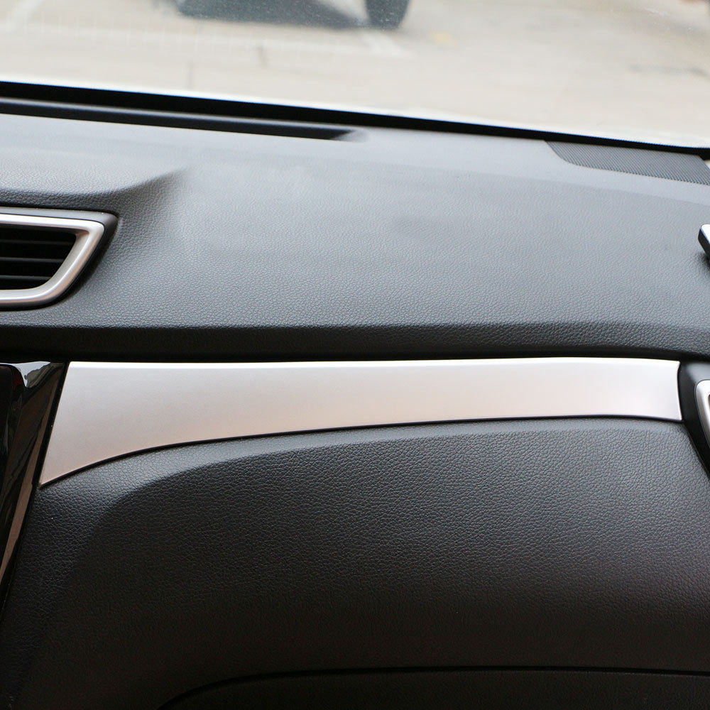 Chrome LHD Glovebox ฝาครอบถุงมือกล่องตกแต่งสติกเกอร์ Trim สําหรับ Nissan Qashqai J11 X-trail T32 201
