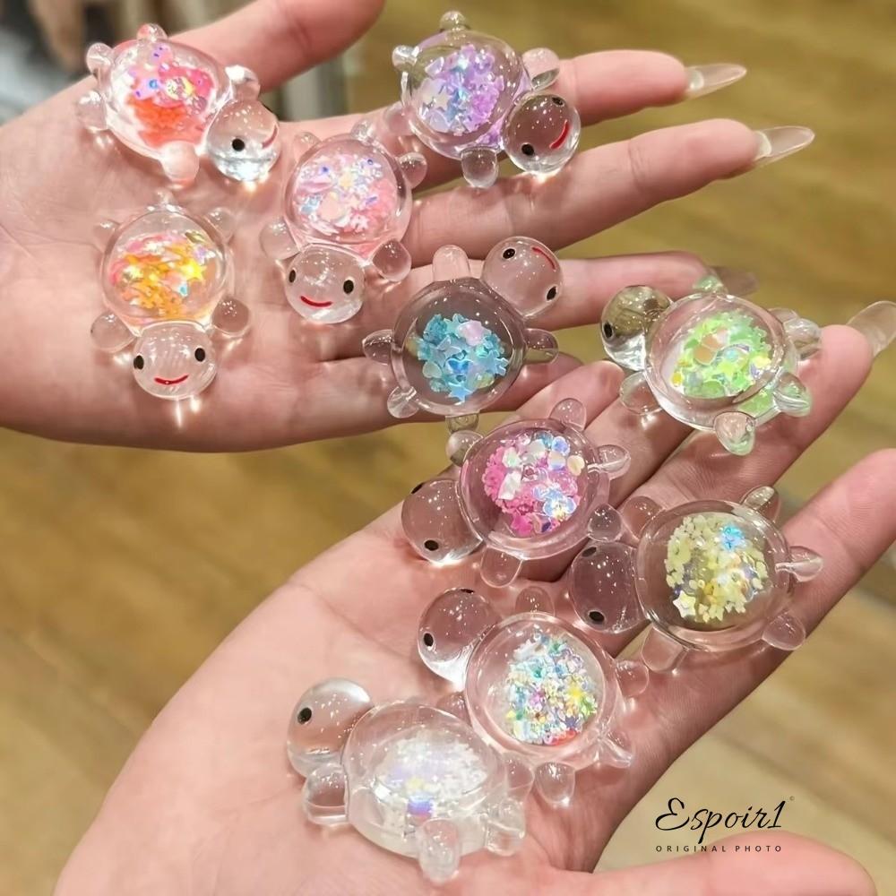 ESPOIR1 10pcs ตุ๊กตาเต่า,งานฝีมือ DIY เรืองแสงใน Dark Luminous เต่า,น่ารักเรซิ่น Ocean สัตว์ Themed Vibrant สีสัน Mini เรซิ่นสัตว์ตกแต่งในร่ม