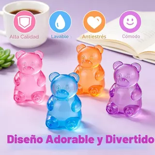 4 ชิ้น Needoh หมีน่ารัก Squishy ของเล่น Maltose Sensory Anti Stress ของเล่น Maltose Slow Rebound Squishy บีบนุ่มความวิตกกังวล Calming