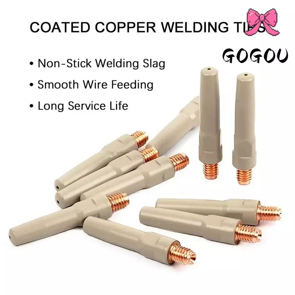 GOGOU 1 ชิ้น MIG หัวฉีดเคล็ดลับ, 45 มิลลิเมตร 0.8/1.0/1.2 มิลลิเมตรเคล็ดลับการเชื่อม, เคลือบป้องกัน Conductive ทองแดงเชื่อมชิ้นส่วนเครื่องมือ