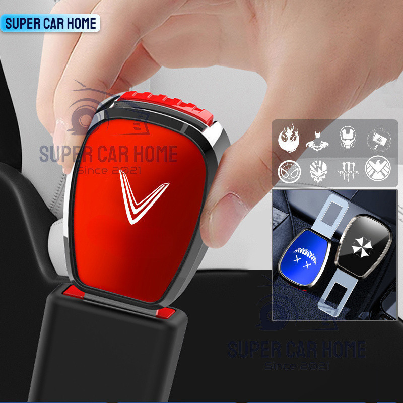 Vinfast โลหะผสมรถเข็มขัดนิรภัยคลิป Extender ความปลอดภัย Seatbelt ล็อคหัวเข็มขัดปลั๊กหนาใส่ Socket Ex