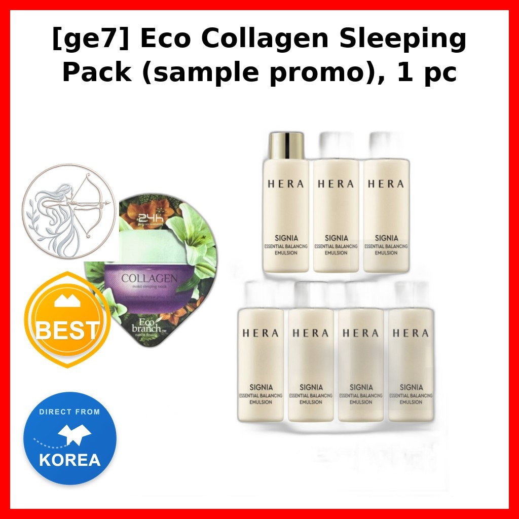 K-Beauty [ge7] Eco Collagen Sleeping Pack (ตัวอย่างโปรโม) 1 ชิ้น / คอลลาเจนแพ็คเกาหลี / Overnight Mo